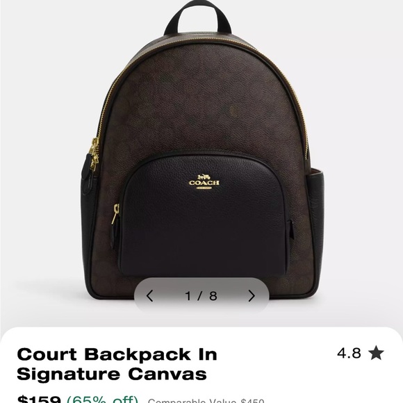 Coach Court Backpack (Large) - Picture 4 of 6